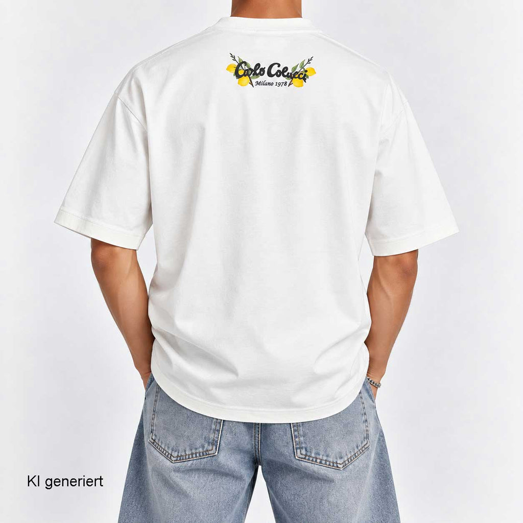 Carlo Colucci T-Shirt Ecru Weiß Stadt