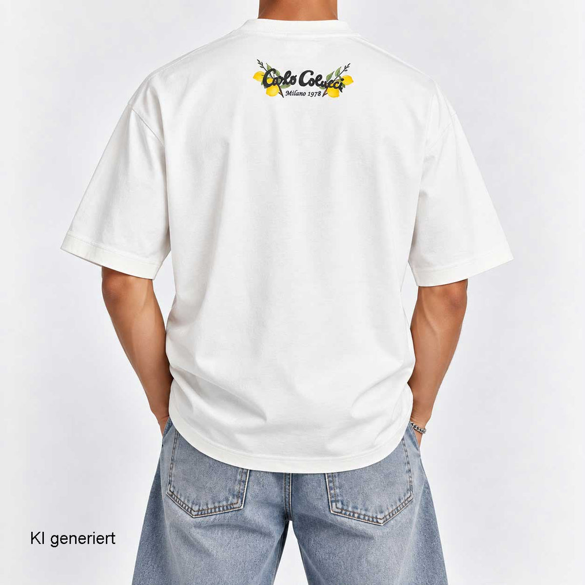 Carlo Colucci T-Shirt Ecru Weiß Stadt