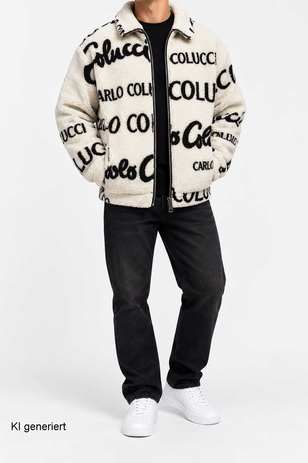 Carlo Colucci Teddyjacke Creme