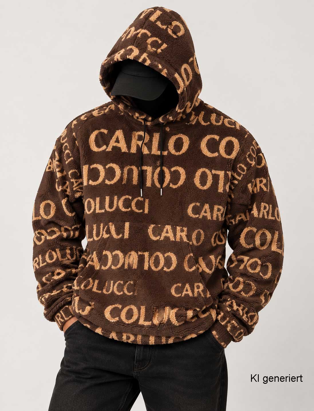 Carlo Colucci Teddypullover Braun
