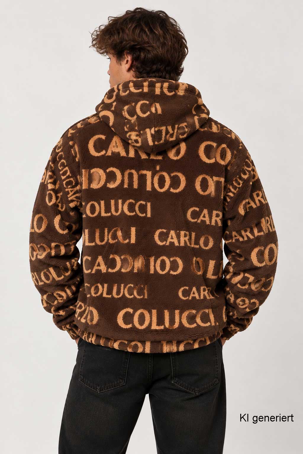 Carlo Colucci Teddypullover Braun