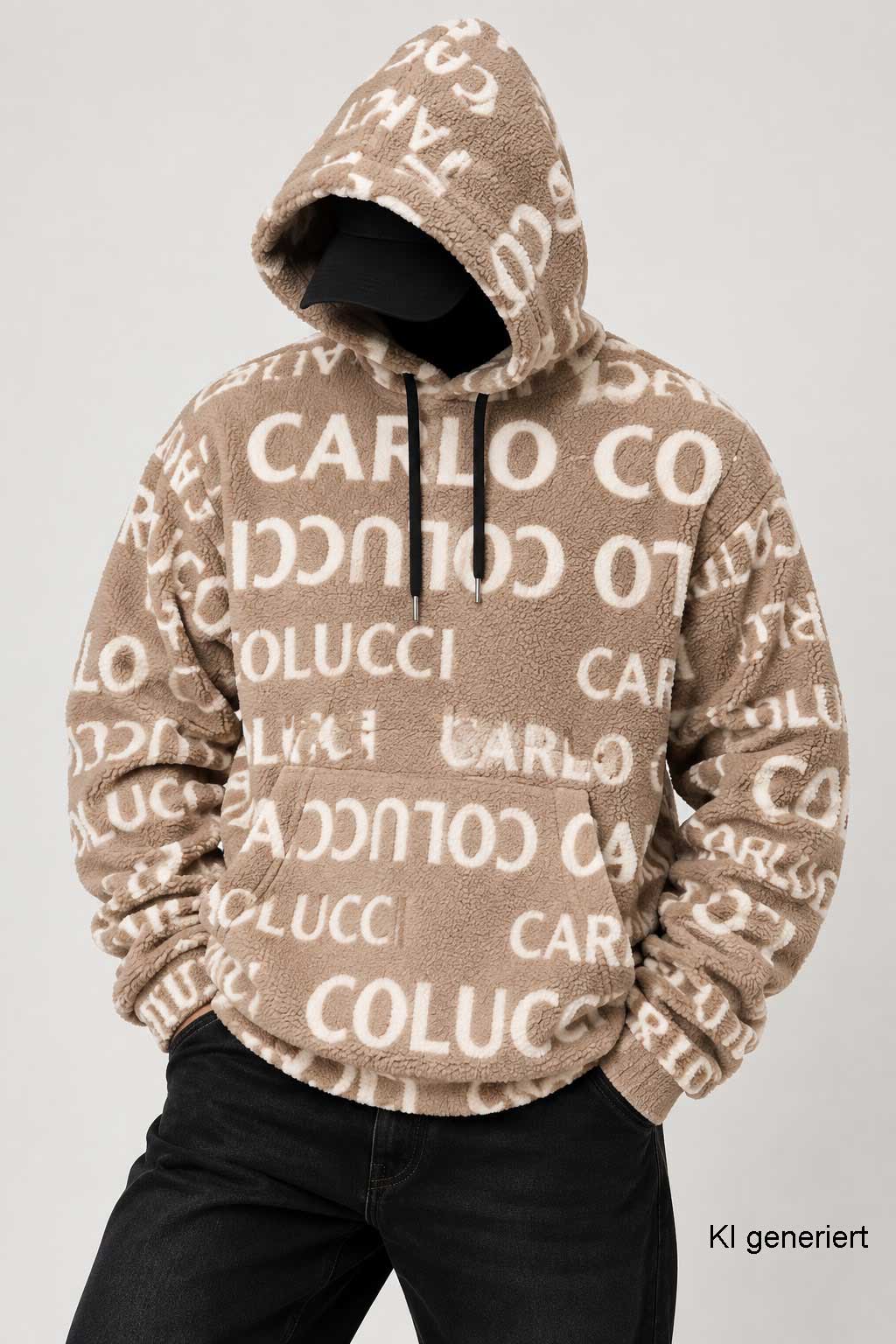Carlo Colucci Teddypullover Hellbraun