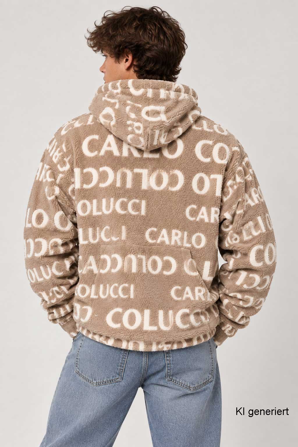 Carlo Colucci Teddypullover Hellbraun