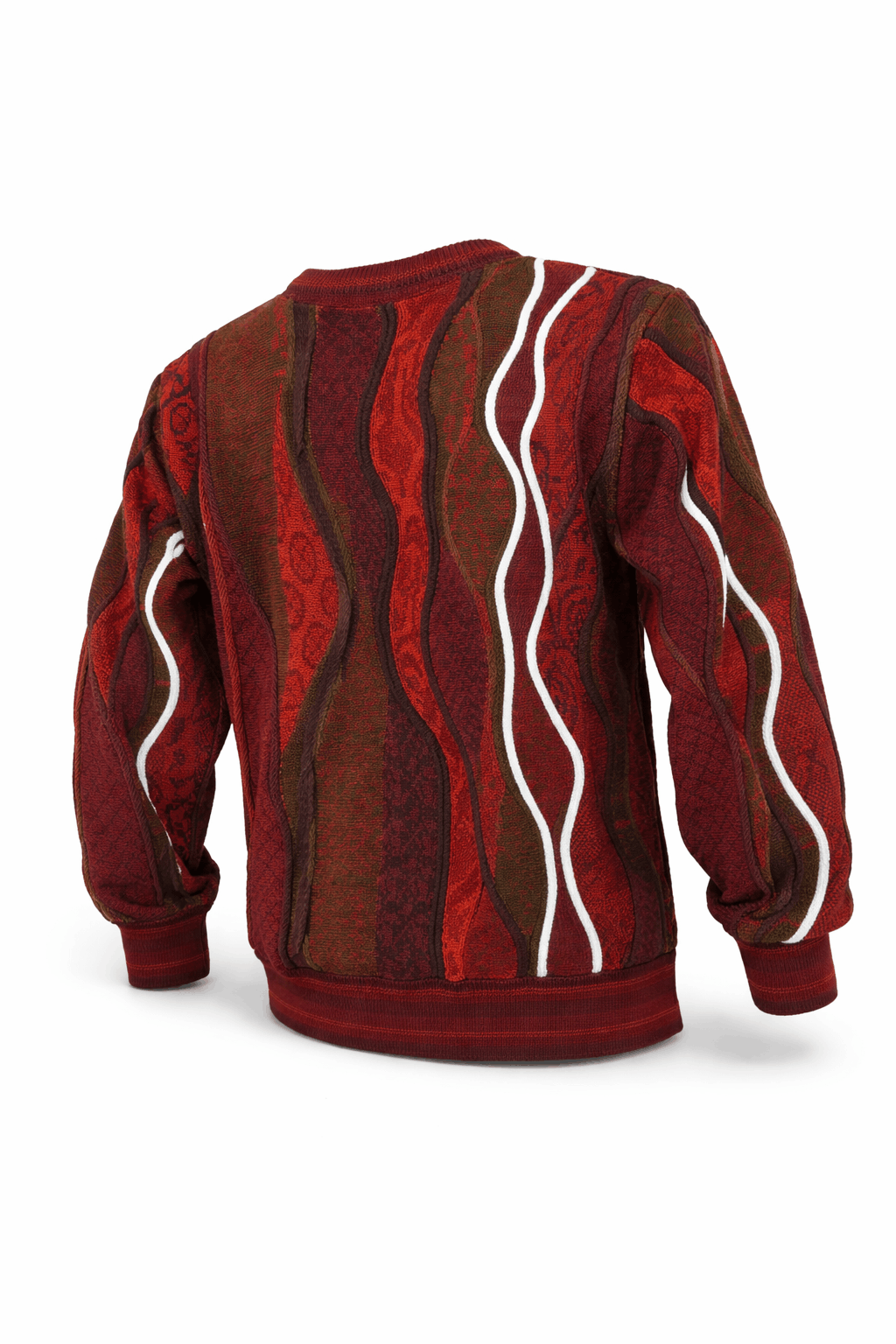 Carlo Colucci 3D Strickpullover Dunkelrot