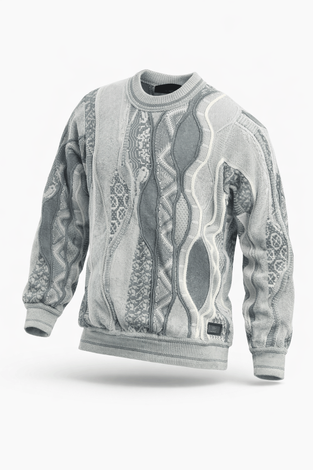 Carlo Colucci 3D Strickpullover Grau