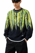 Carlo Colucci 3D Strickpullover Grüngelb