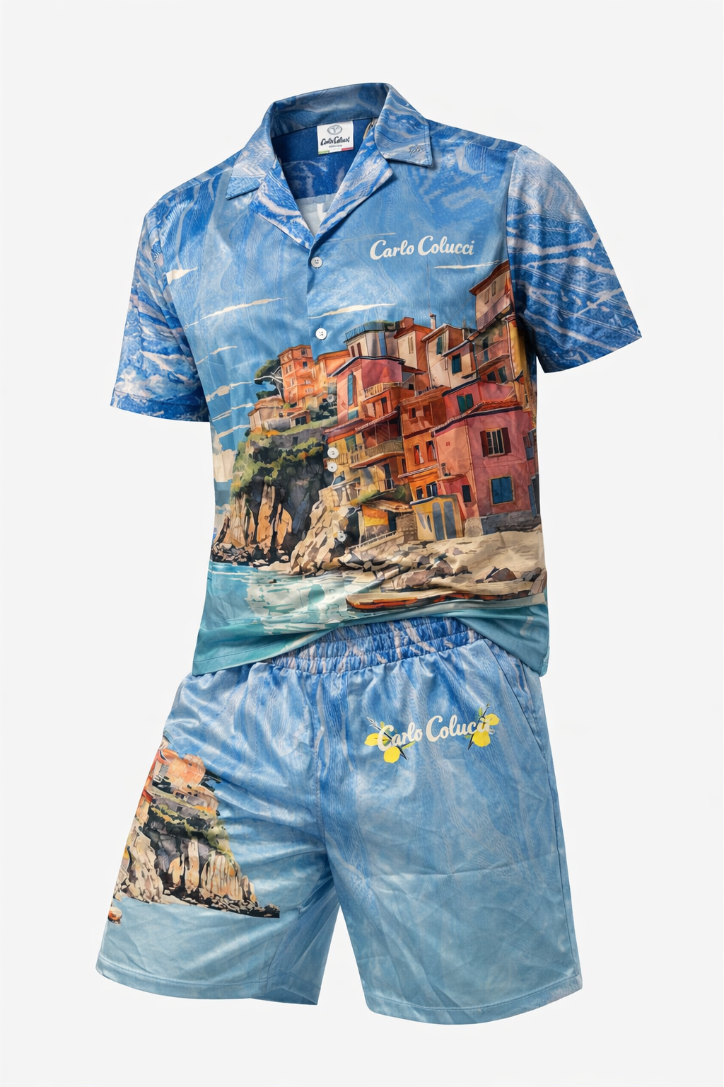 Carlo Colucci Set Satin Style Hellblau