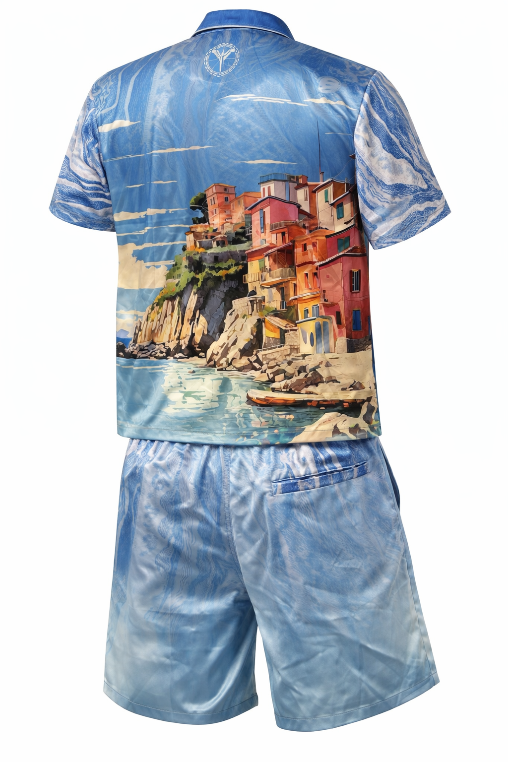 Carlo Colucci Set Satin Style Hellblau