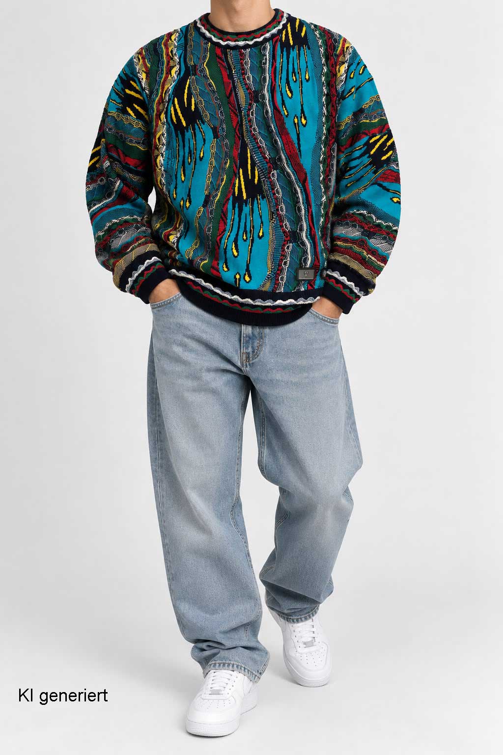 Carlo Colucci 3D Strickpullover Blaubunt
