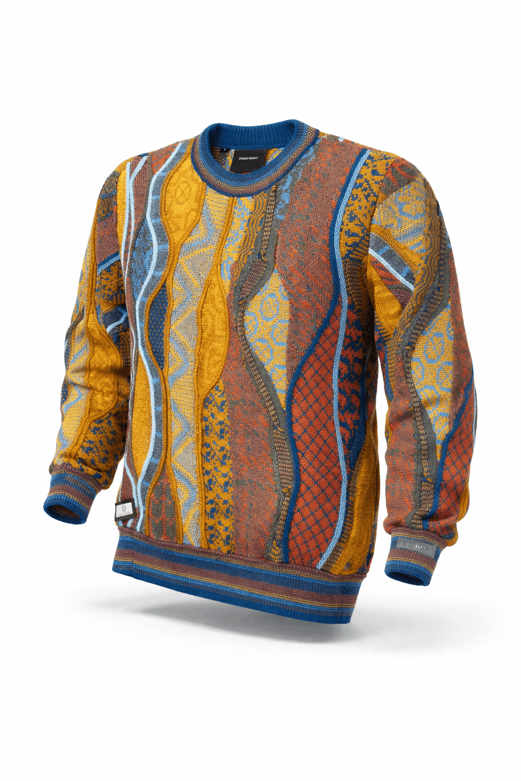 Carlo Colucci 3D Strickpullover Braunbunt