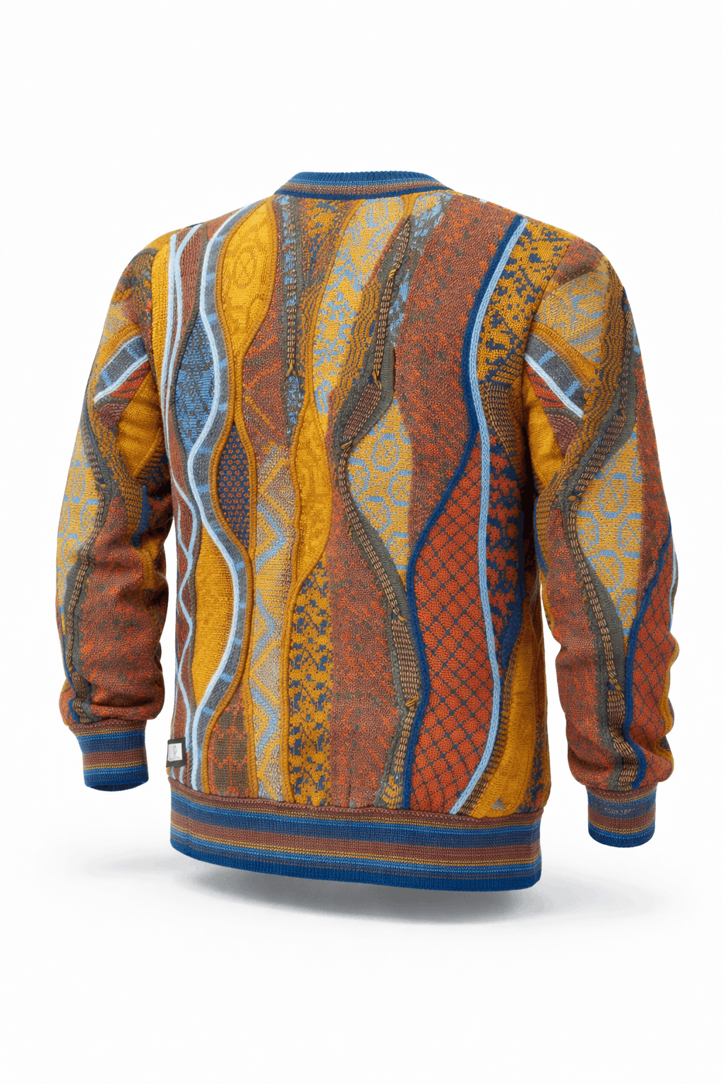Carlo Colucci 3D Strickpullover Braunbunt