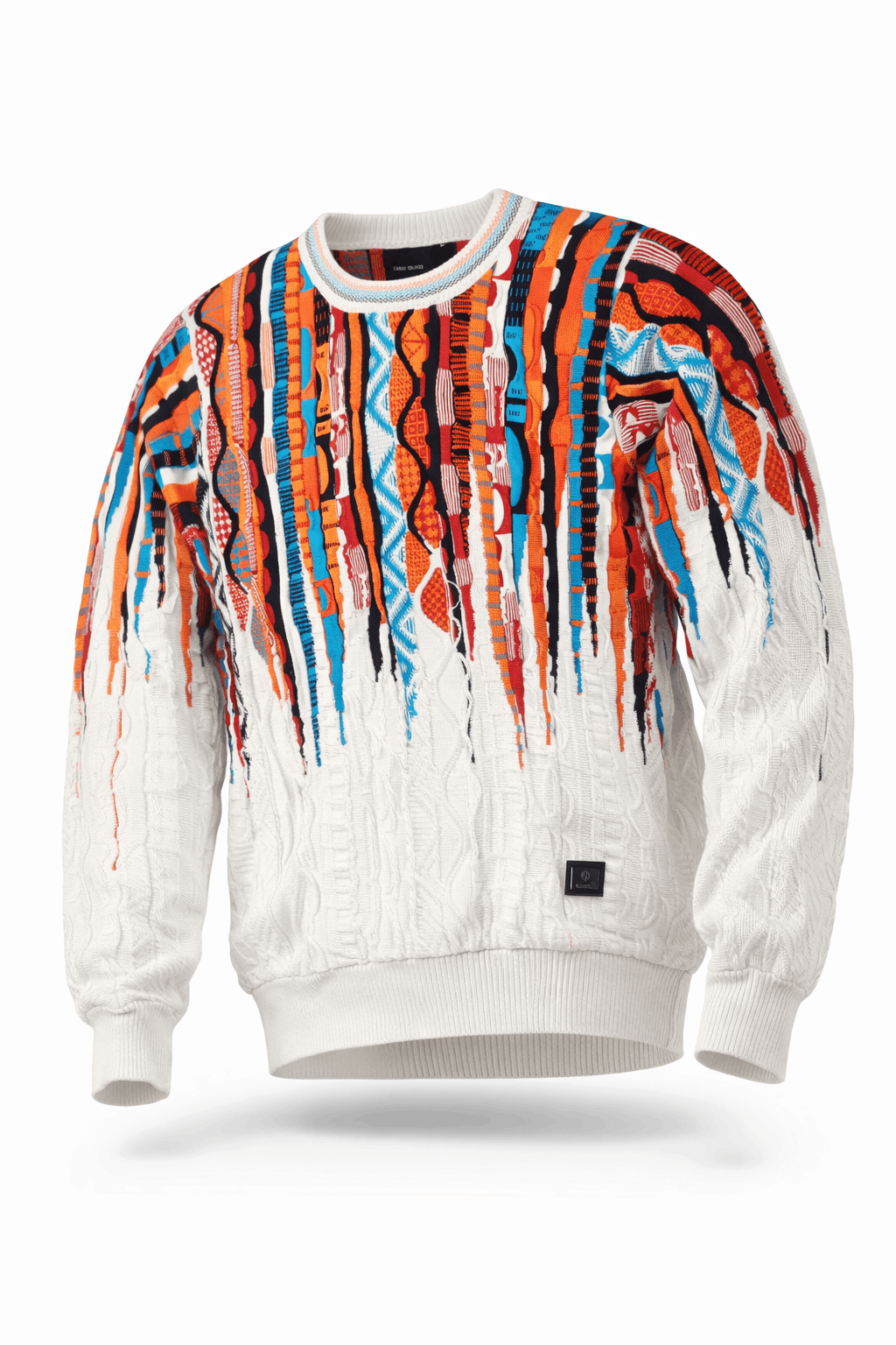 Carlo Colucci 3D Strickpullover Buntweiß