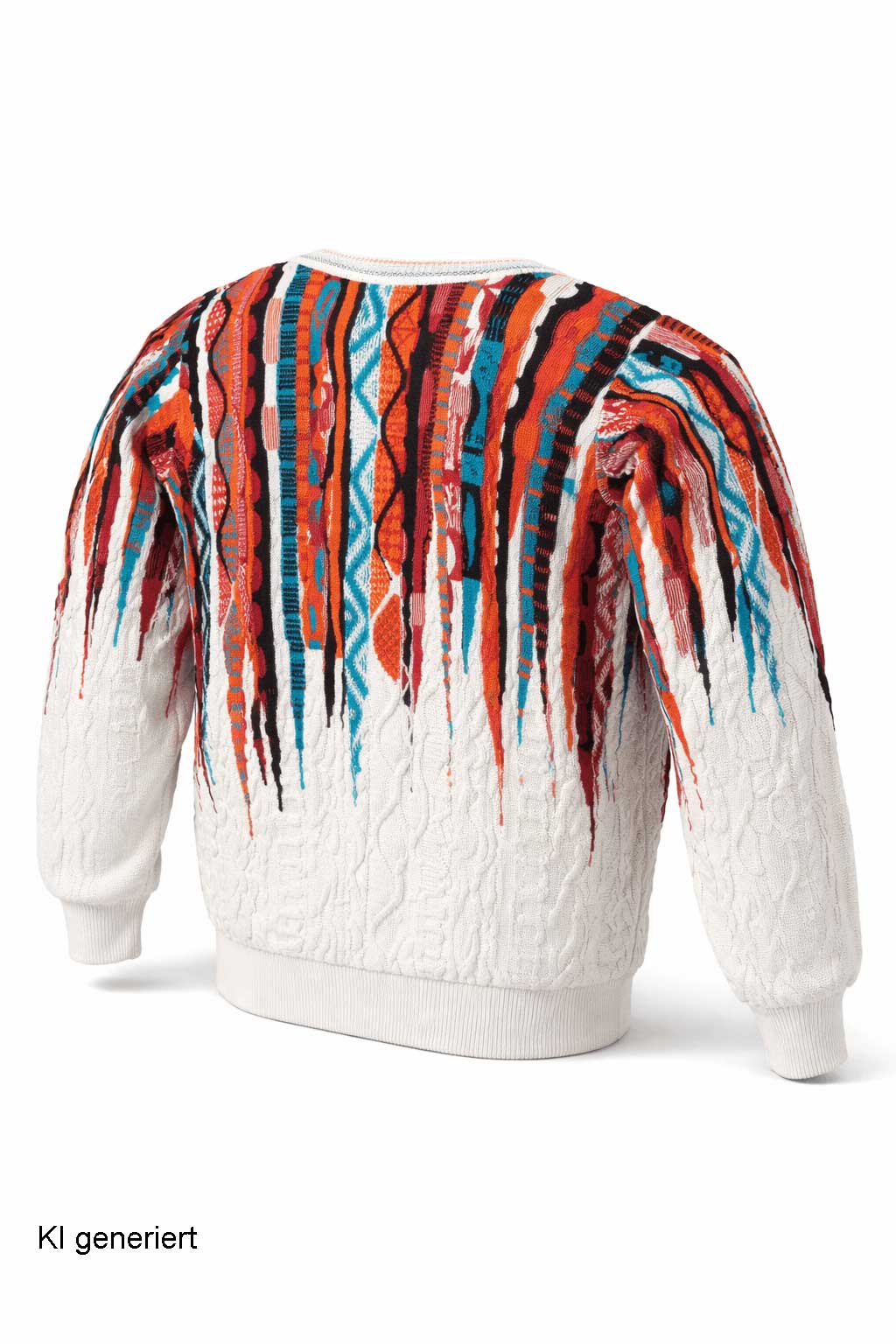 Carlo Colucci 3D Strickpullover Buntweiß