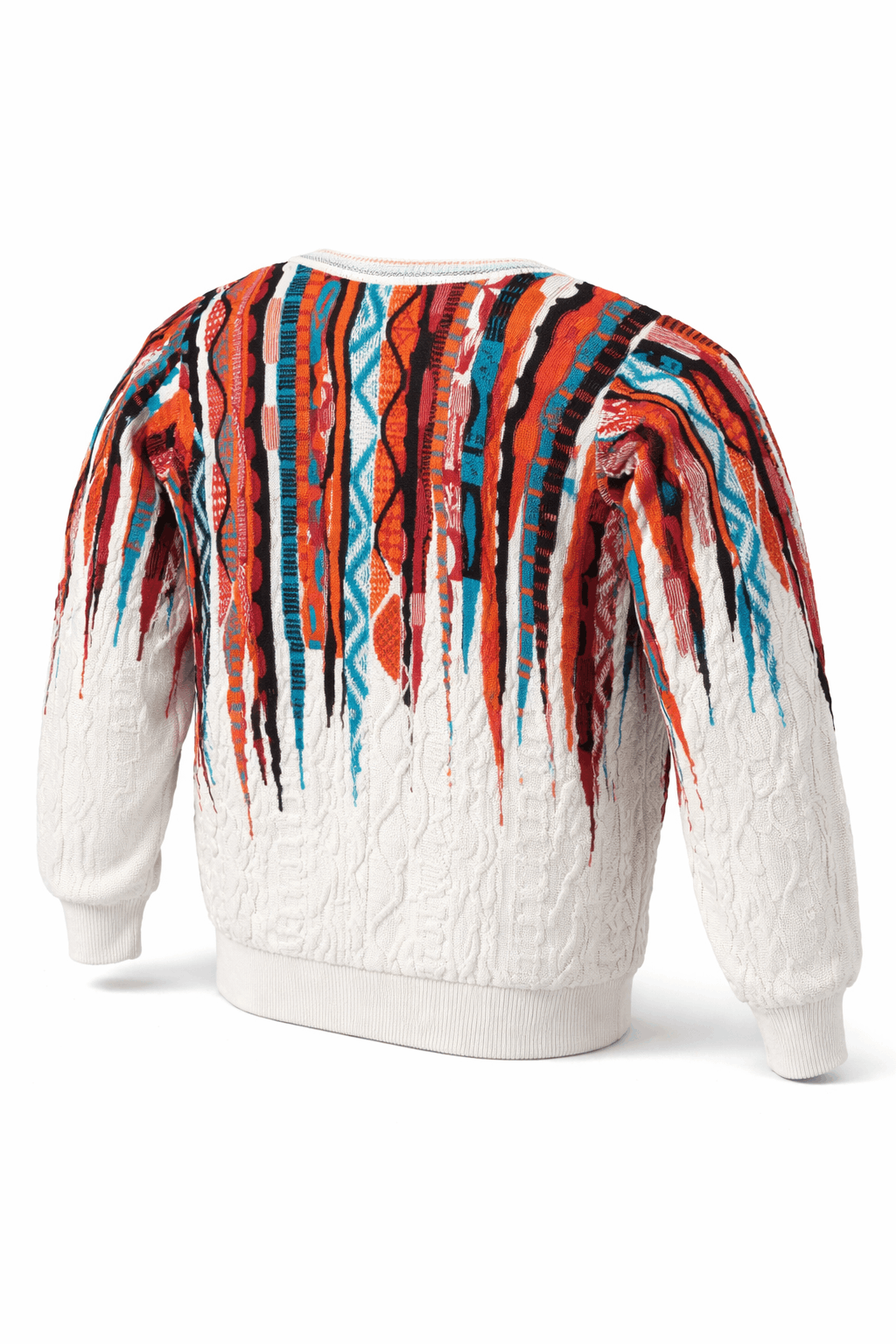 Carlo Colucci 3D Strickpullover Buntweiß