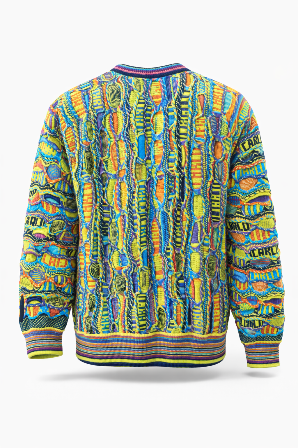 Carlo Colucci 3D Strickpullover Gelbbunt