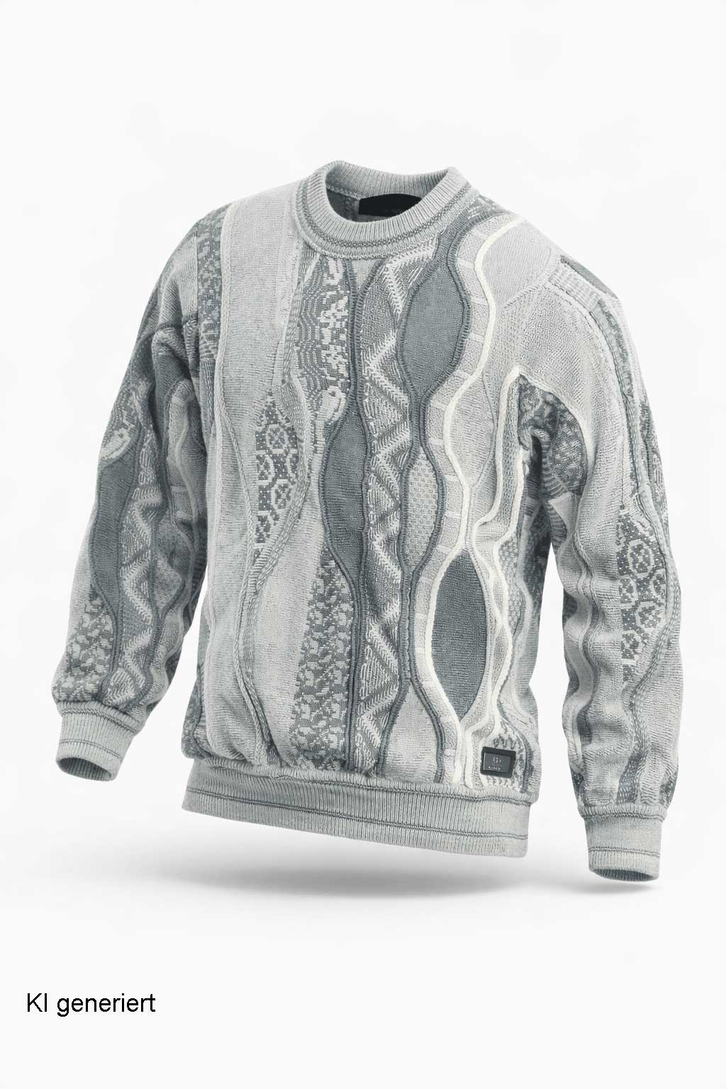 Carlo Colucci 3D Strickpullover Grau