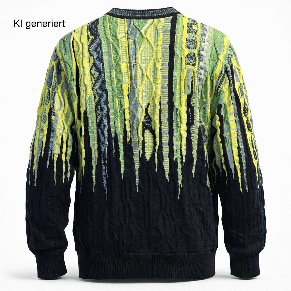 Carlo Colucci 3D Strickpullover Grüngelb