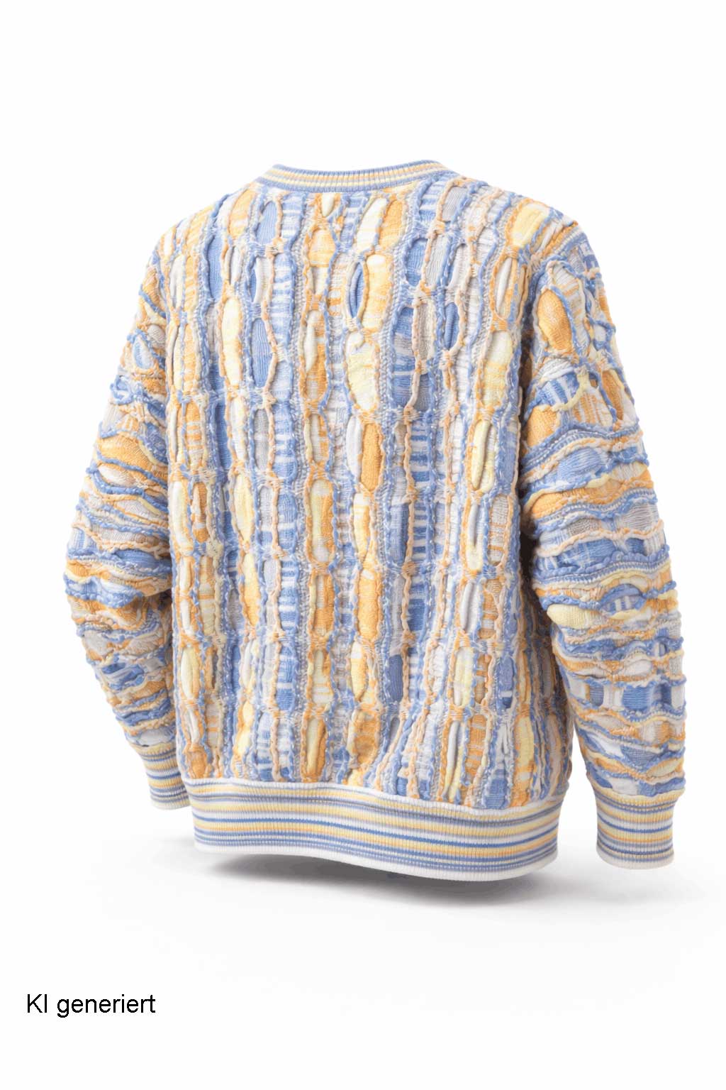 Carlo Colucci 3D Strickpullover Hellblaubunt