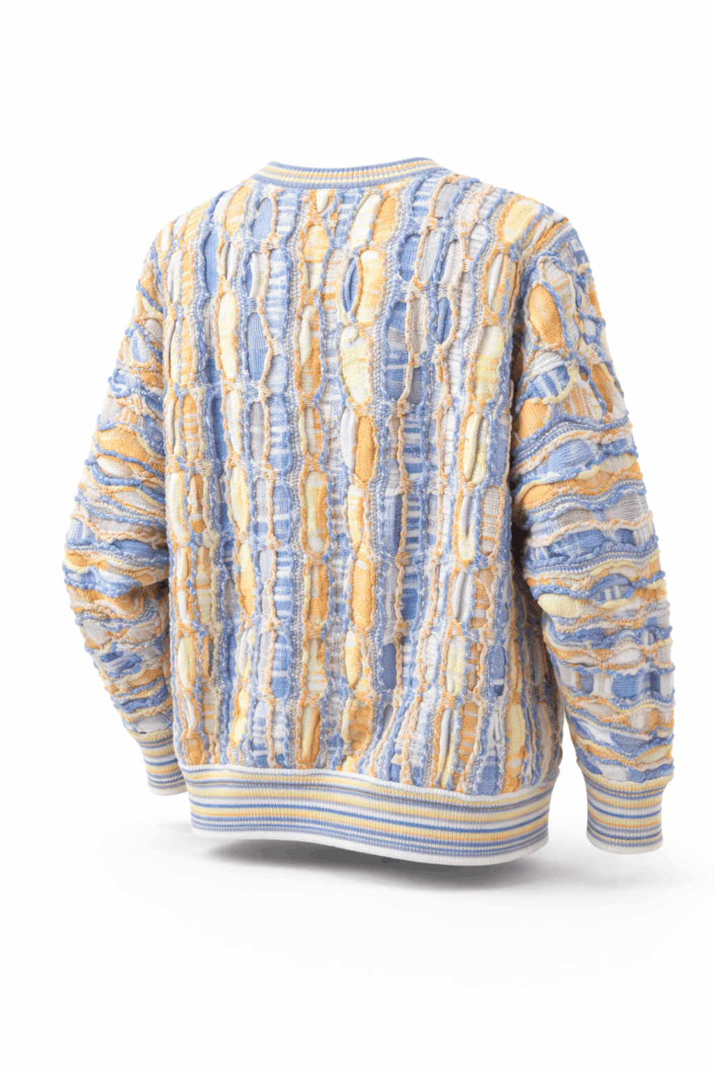 Carlo Colucci 3D Strickpullover Hellblaubunt