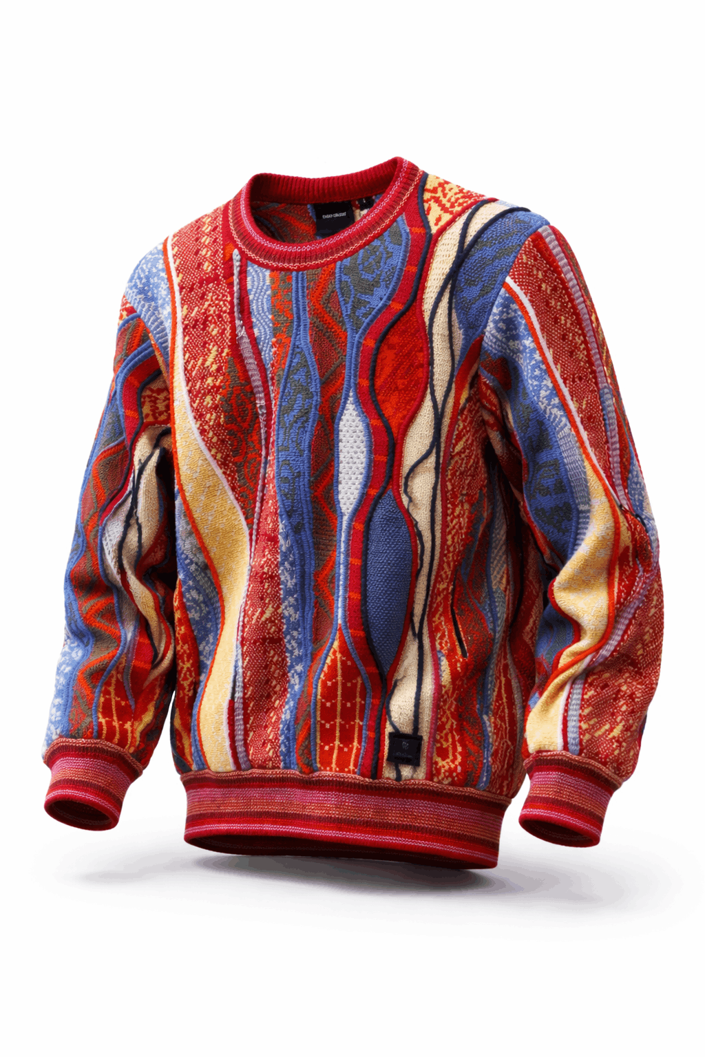 Carlo Colucci 3D Strickpullover Rotbunt