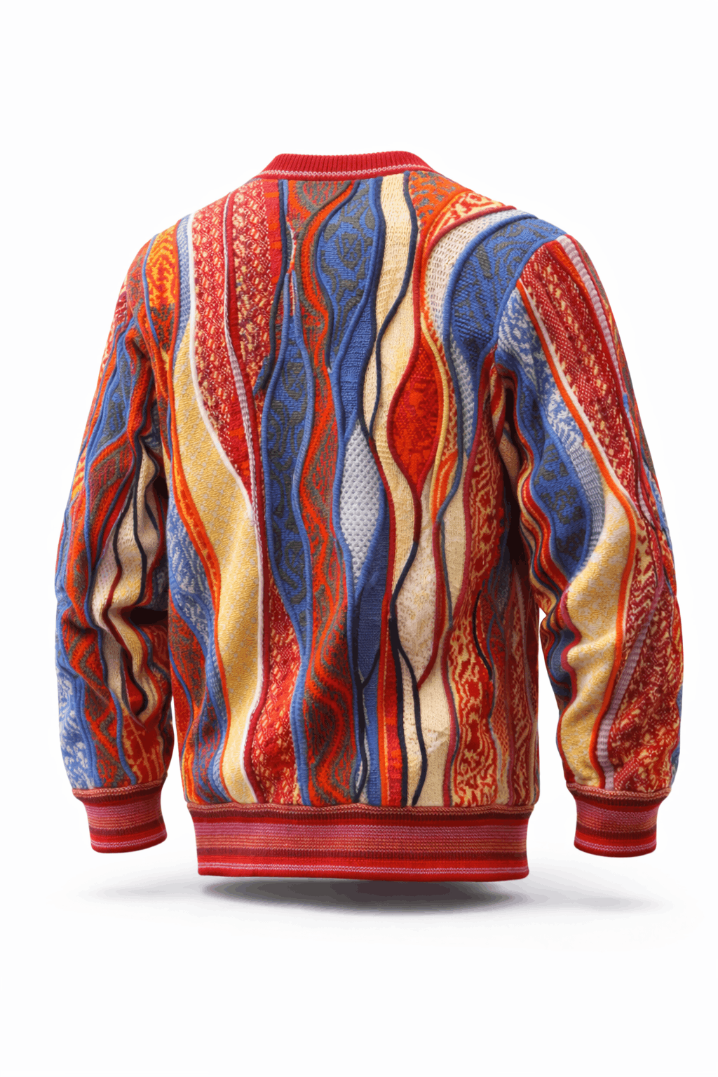 Carlo Colucci 3D Strickpullover Rotbunt