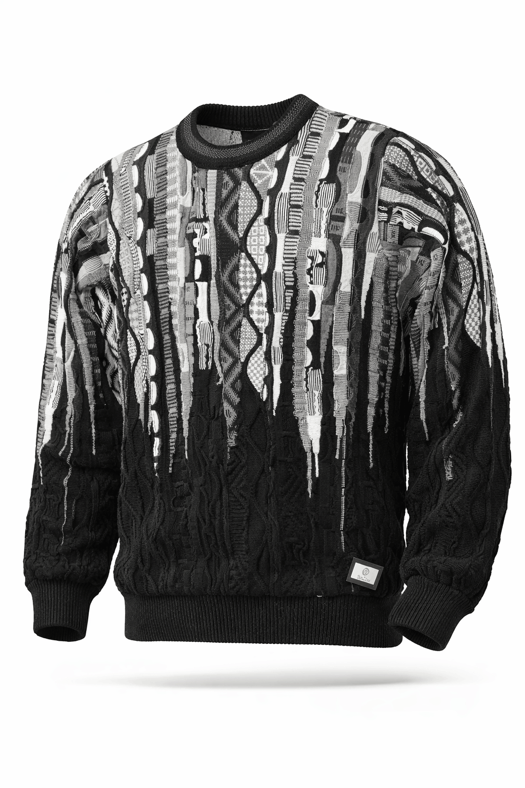 Carlo Colucci 3D Strickpullover Schwarzweiß