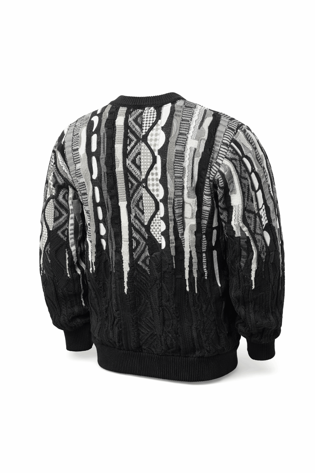 Carlo Colucci 3D Strickpullover Schwarzweiß