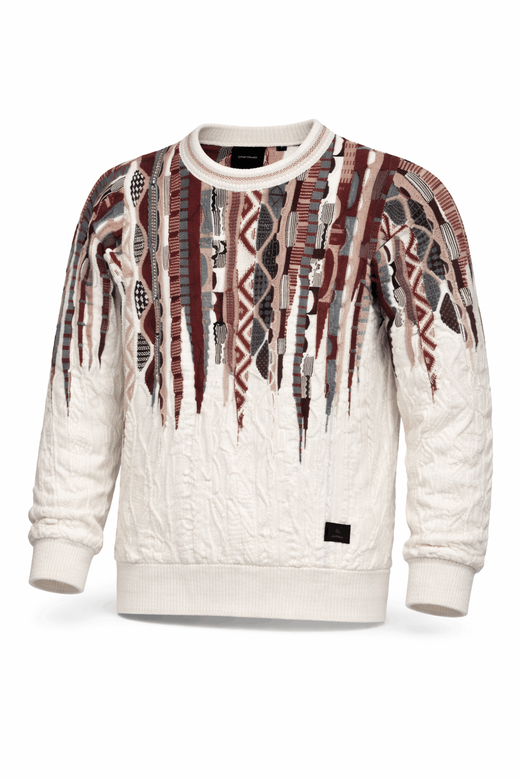 Carlo Colucci 3D Strickpullover Weißrot