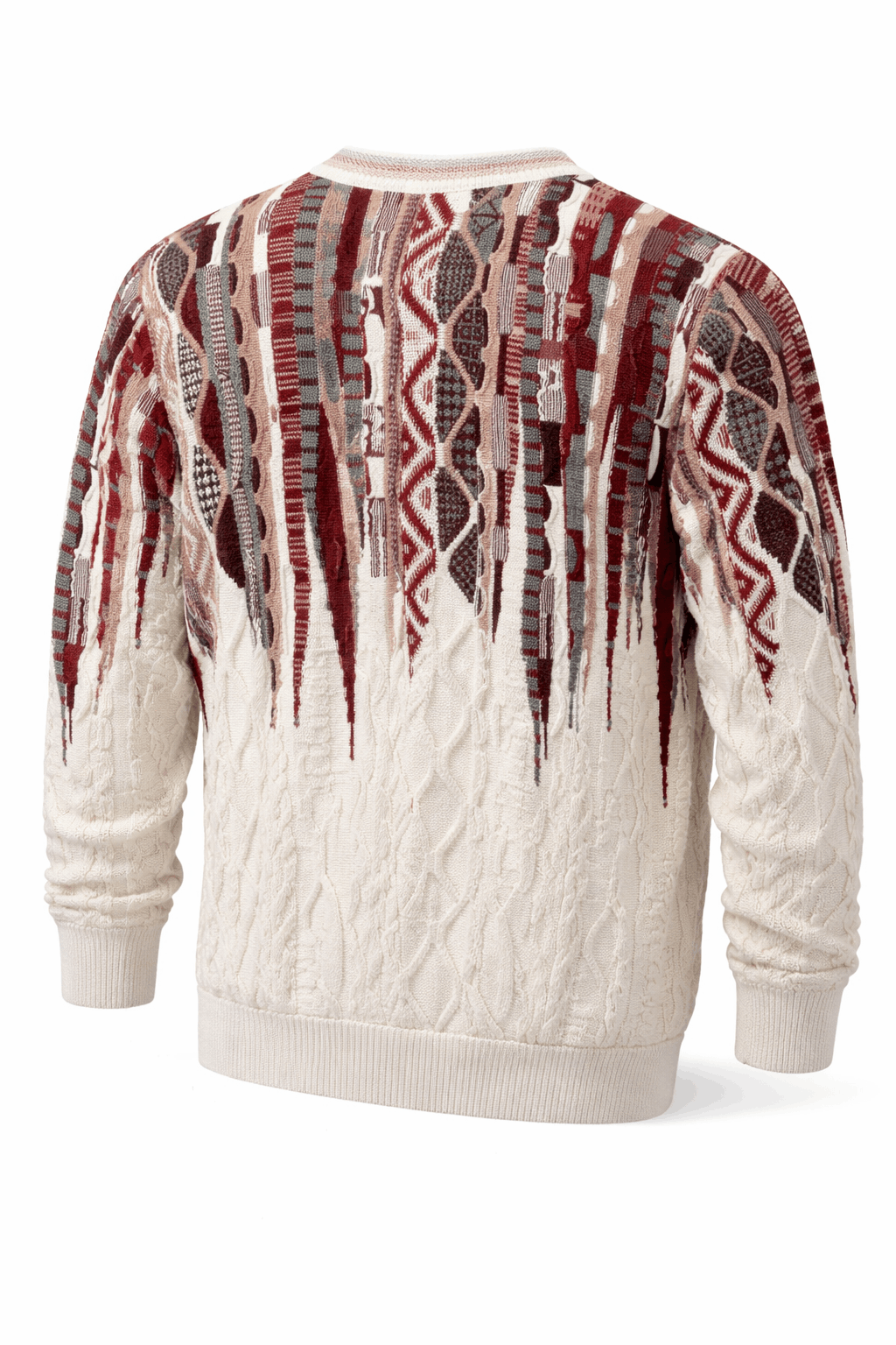 Carlo Colucci 3D Strickpullover Weißrot